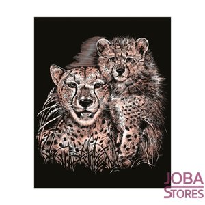 Kras Tekening Senior "Sequin Art" Cheetah Koper