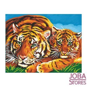 Schilderen op nummer "Sequin Art" Senior Tijgers