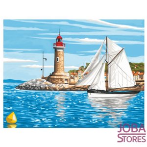 Schilderen op nummer "Sequin Art" Senior Zeilboot