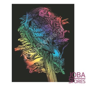 Kras Tekening Senior "Sequin Art" Papegaai Regenboog