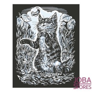 Kras Tekening Senior "Sequin Art" Kitten Zilver