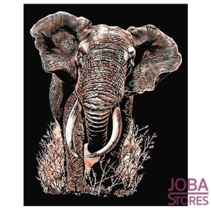 Kras Tekening Senior "Sequin Art" Olifant Koper