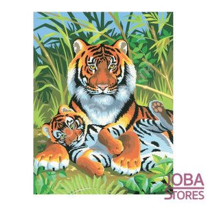 Schilderen op nummer "Sequin Art" Junior Tijgers