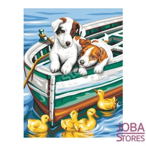 Schilderen op nummer "Sequin Art" Junior Puppies met eendjes
