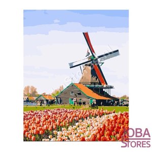 Schilderen op nummer Molen 40x50cm