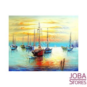 Schilderen op nummer Bootjes 40x50cm