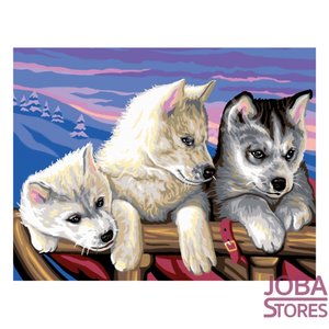 Schilderen op nummer "Sequin Art" Senior Huskies