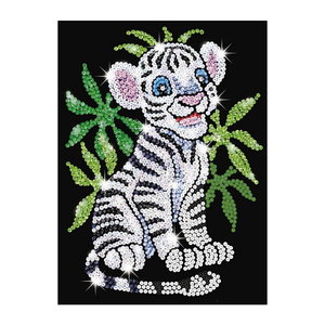 Sequin Art / Pailletten kunst Witte Tijger