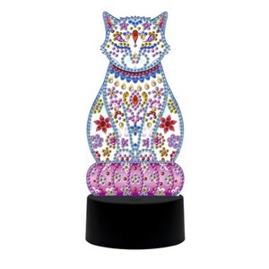 Diamond Painting 3D Illusie Lamp Kat