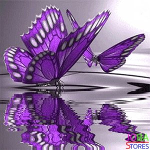 Diamond Painting Paarse Vlinders 30x30cm