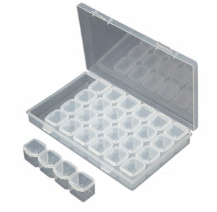 Diamond Painting Sorteerdoosje 28 slots Wit