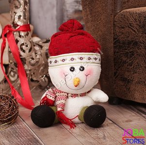 OP=OP Pluche Sneeuwpop Rood