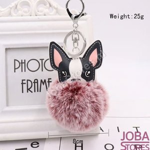 Pom Pom Sleutelhanger Hond Rood