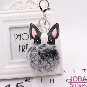 OP=OP Pom Pom Sleutelhanger Hond Zwart-Wit