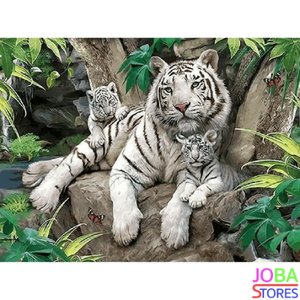Painting by number White Tiger Family 40x50cm