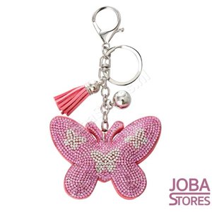 Bling Sleutelhanger Vlinder Roze Klein