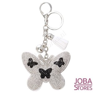 Bling Sleutelhanger Vlinder Wit Klein