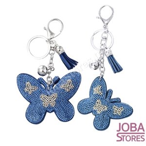 Bling Sleutelhanger Vlinder Blauw Klein