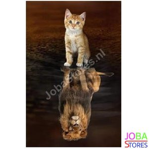 Diamond Painting Kitten-Leeuw 30x40cm